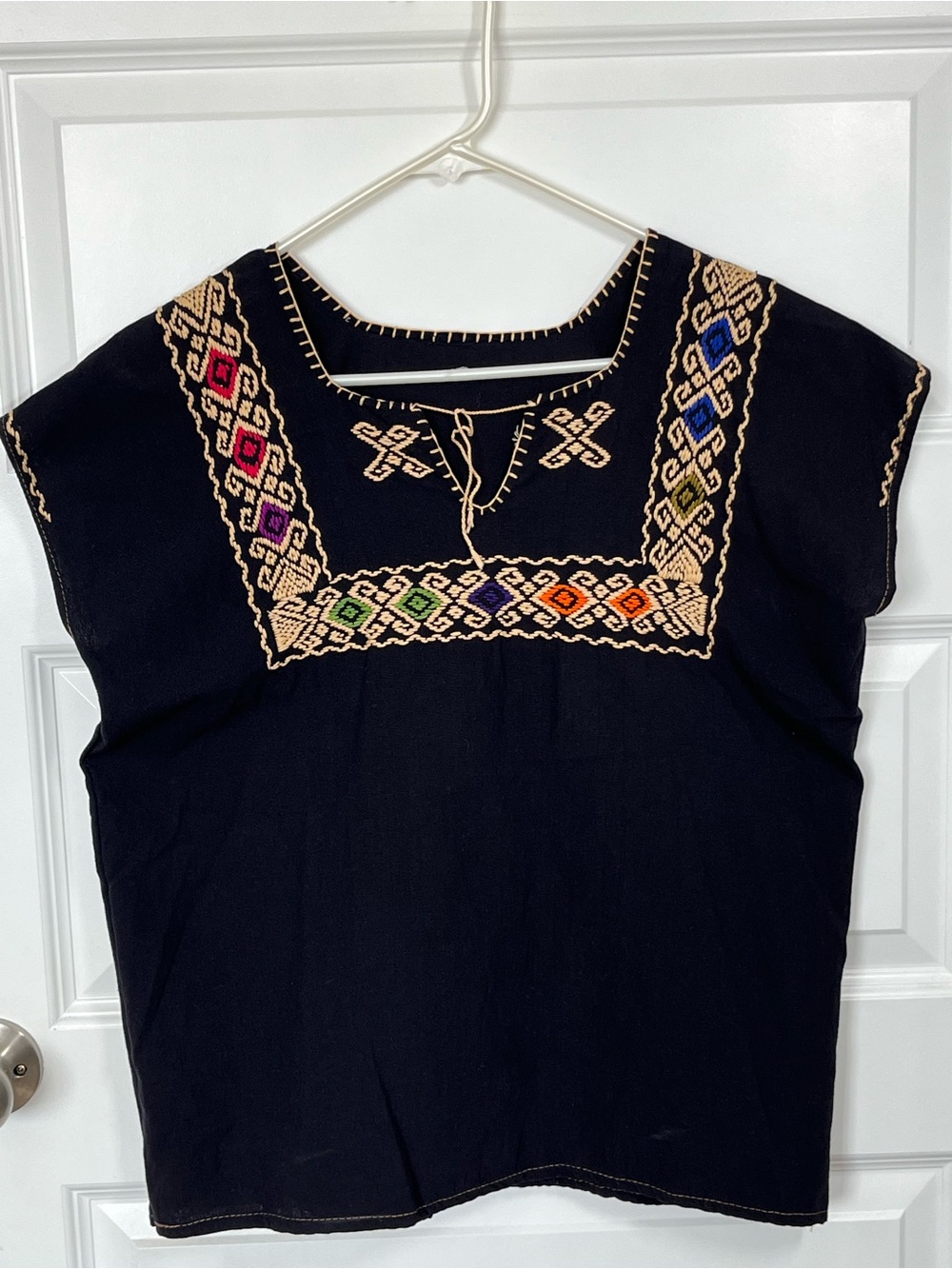 Handmade Embroidered Boho Folk Artisan Blouse Medium